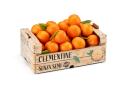 Clementine con foglia in cassetta